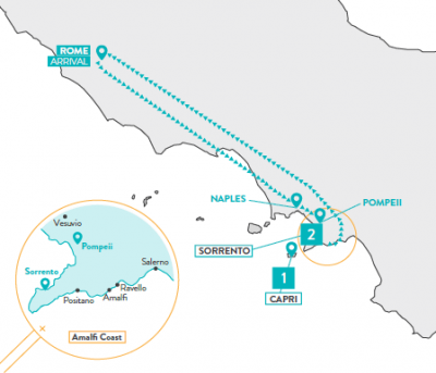 Map showing the Tour regions